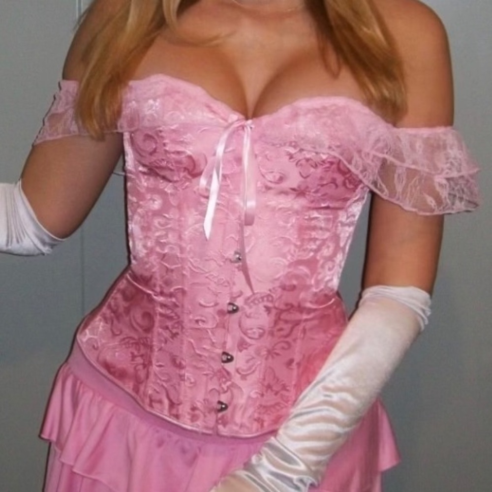 Women Floral Lace Off Shoulder Corset